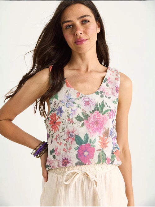 Top canotta in cotone-lycra floreale lucci - Kiabi Top canotta in cotone-lycra floreale lucci - Kiabi