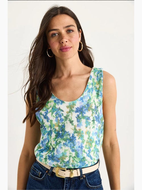 Top canotta in cotone-lycra floreale lucci - Kiabi Top canotta in cotone-lycra floreale lucci - Kiabi