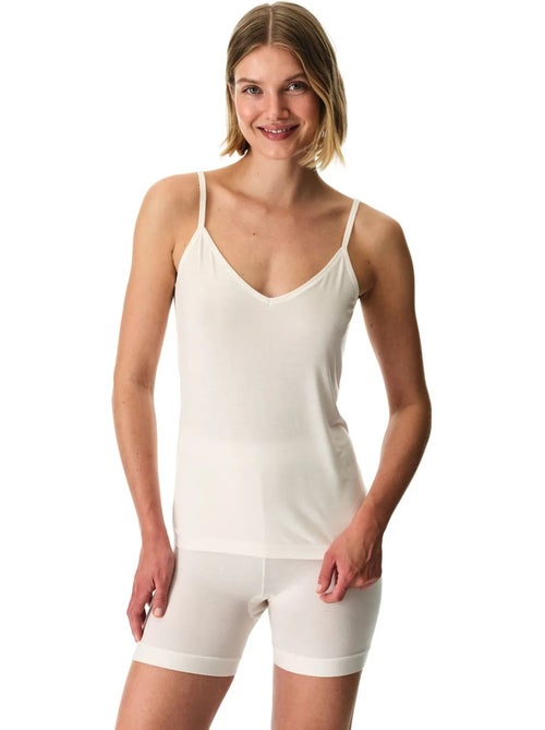 Top canotta in maglia tinta unita con scollo a v penti - Kiabi Top canotta in maglia tinta unita con scollo a v penti - Kiabi