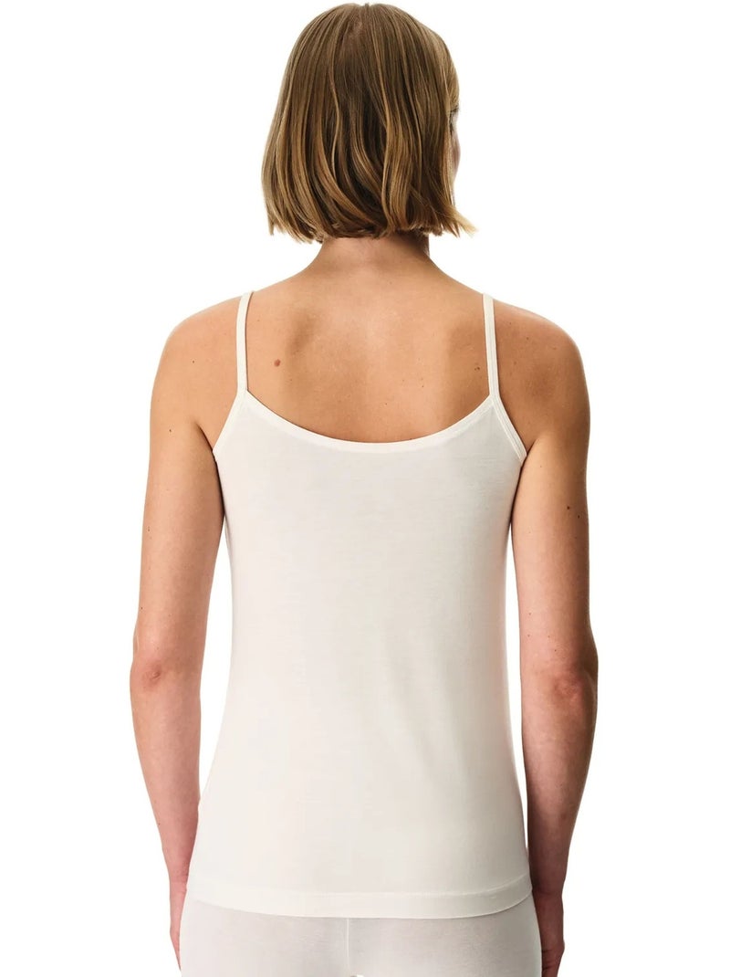 Top canotta in maglia tinta unita con scollo a v penti Bianco sporco - Kiabi