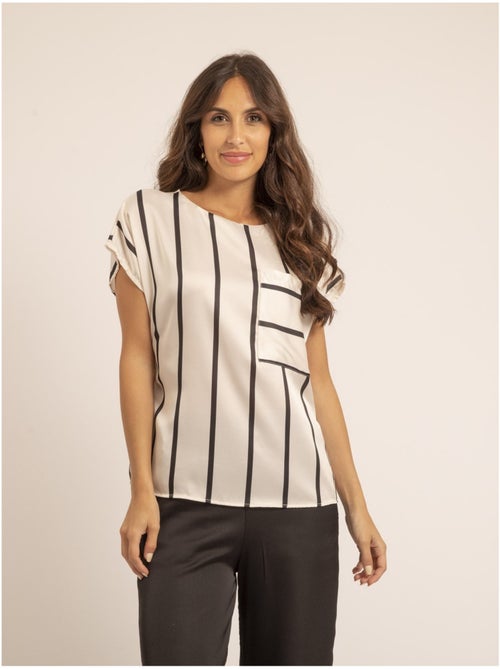 Top col rond rayures FIDJI - Kiabi