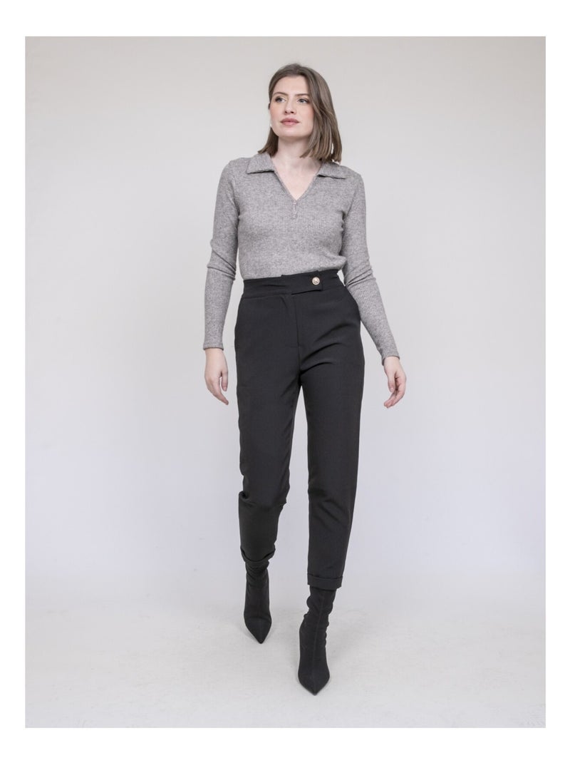 Top colletto polo FRANINA Beige - Kiabi