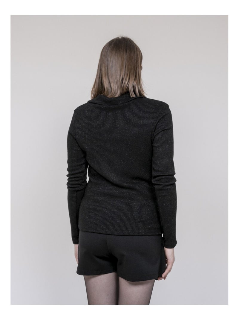 Top colletto polo FRANINA Nero - Kiabi