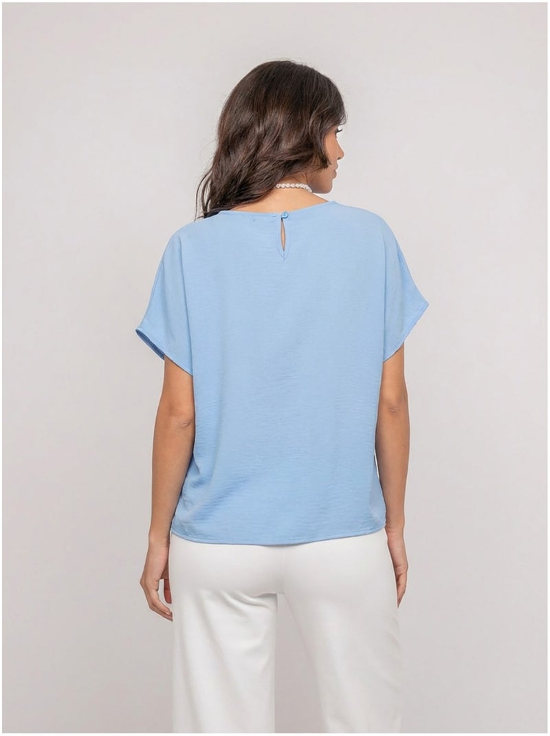 Top con bottoni e nodo FEYA Blu cielo - Kiabi