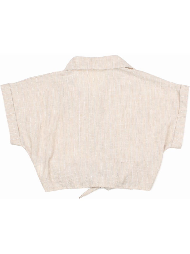 Top con colletto a camicia - Kids Star Beige - Kiabi