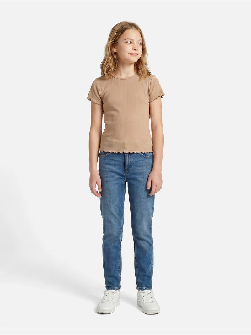 Top con collo rotondo - Kids Star Cammello - Kiabi