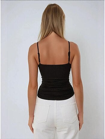 Top con scollo a v e dettagli in pizzo hiccup
