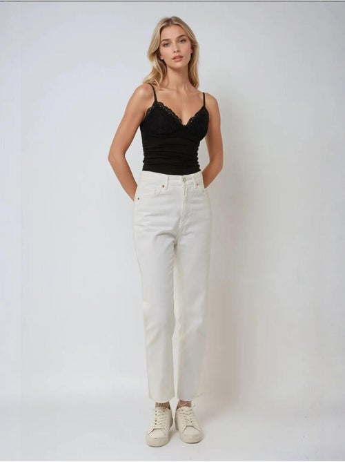 Top con scollo a v e dettagli in pizzo hiccup - Kiabi