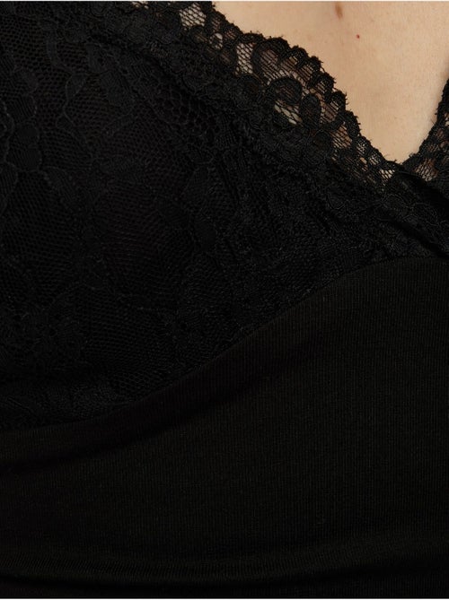 Top con scollo a v e dettagli in pizzo hiccup - Kiabi