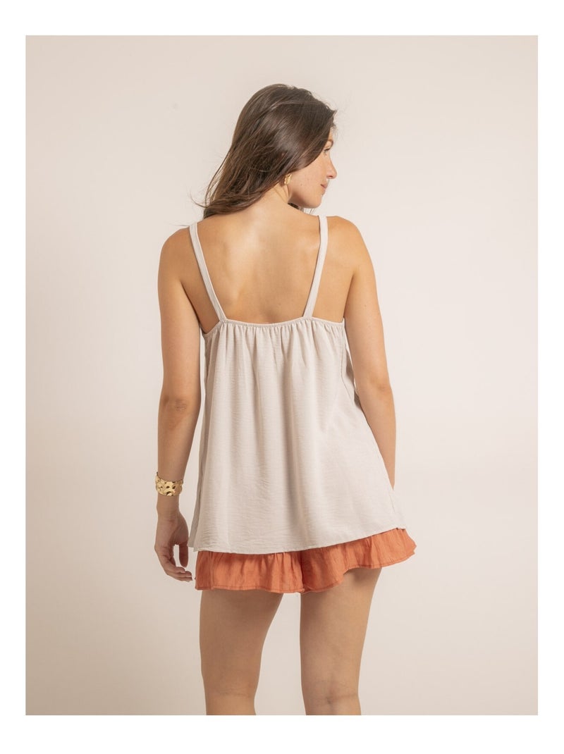 Top con spalline gioiello FELINA Beige - Kiabi