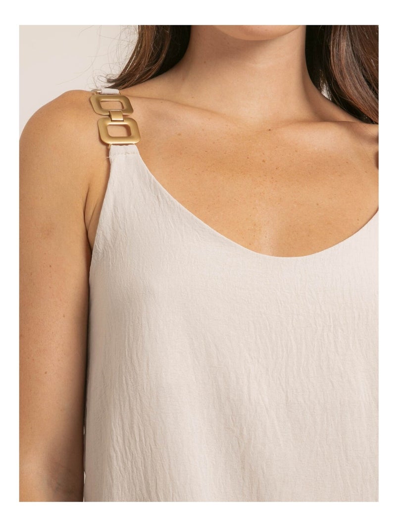 Top con spalline gioiello FELINA Beige - Kiabi