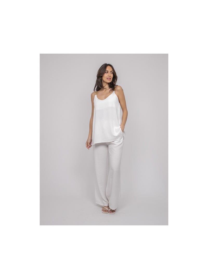 Top con spalline gioiello FELINA Bianco - Kiabi