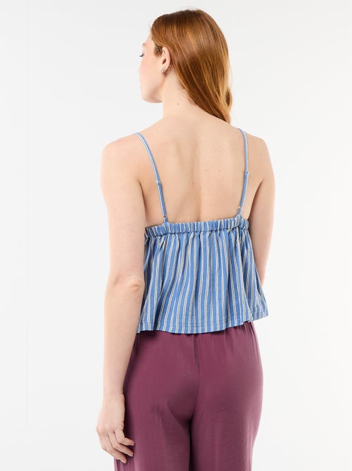 Top con spalline in misto lino - Kiabi