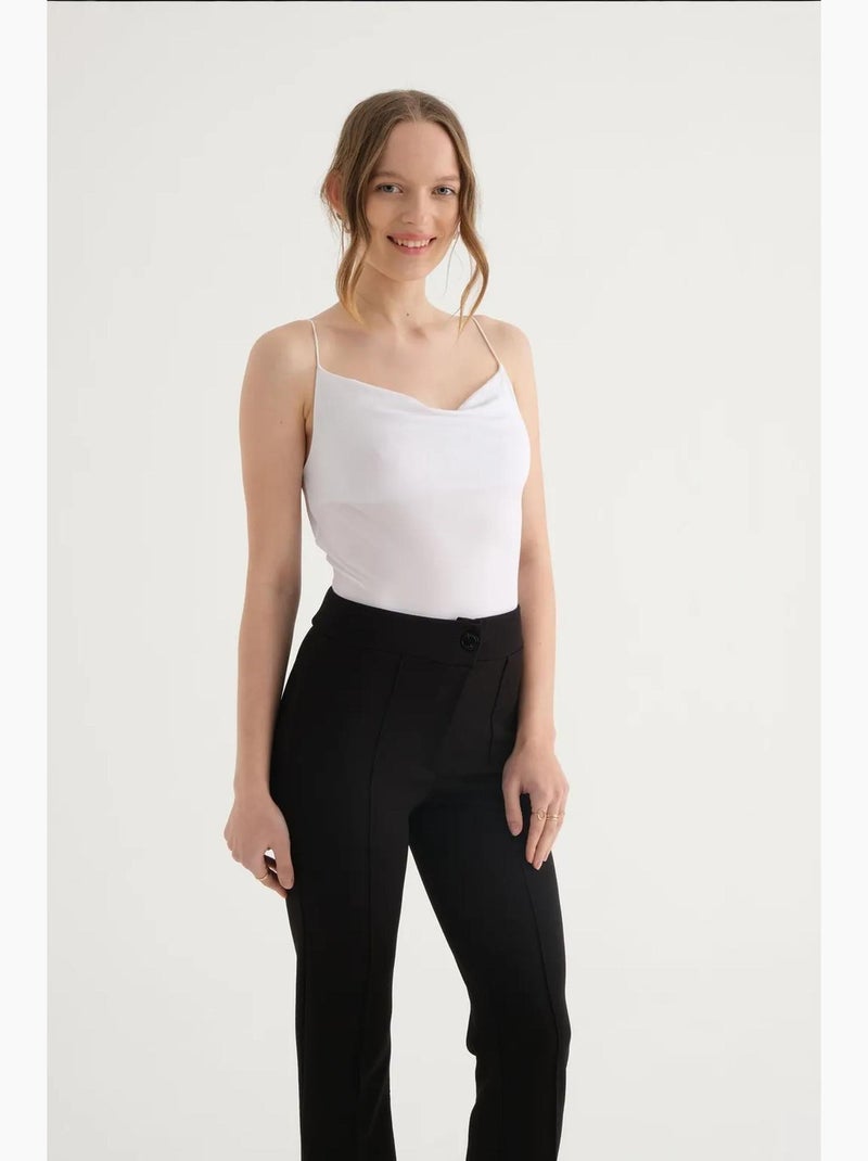Top con spalline increspate e spalline sottili hiccup Bianco - Kiabi