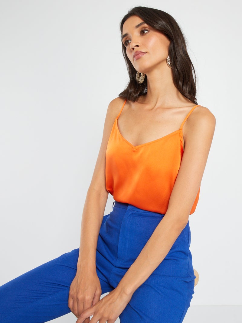 Top con spalline sottili ARANCIONE - Kiabi