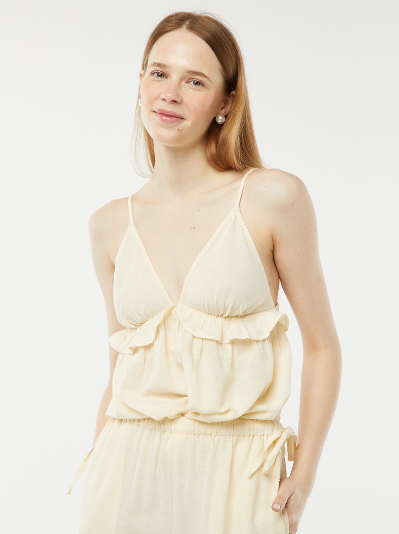 Top con spalline sottili regolabili BEIGE - Kiabi