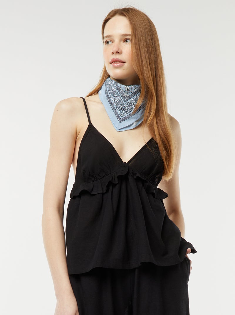 Top con spalline sottili regolabili nero - Kiabi