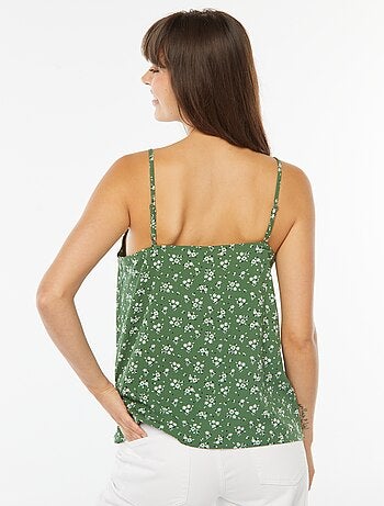 Top con spalline stampato con fiocco