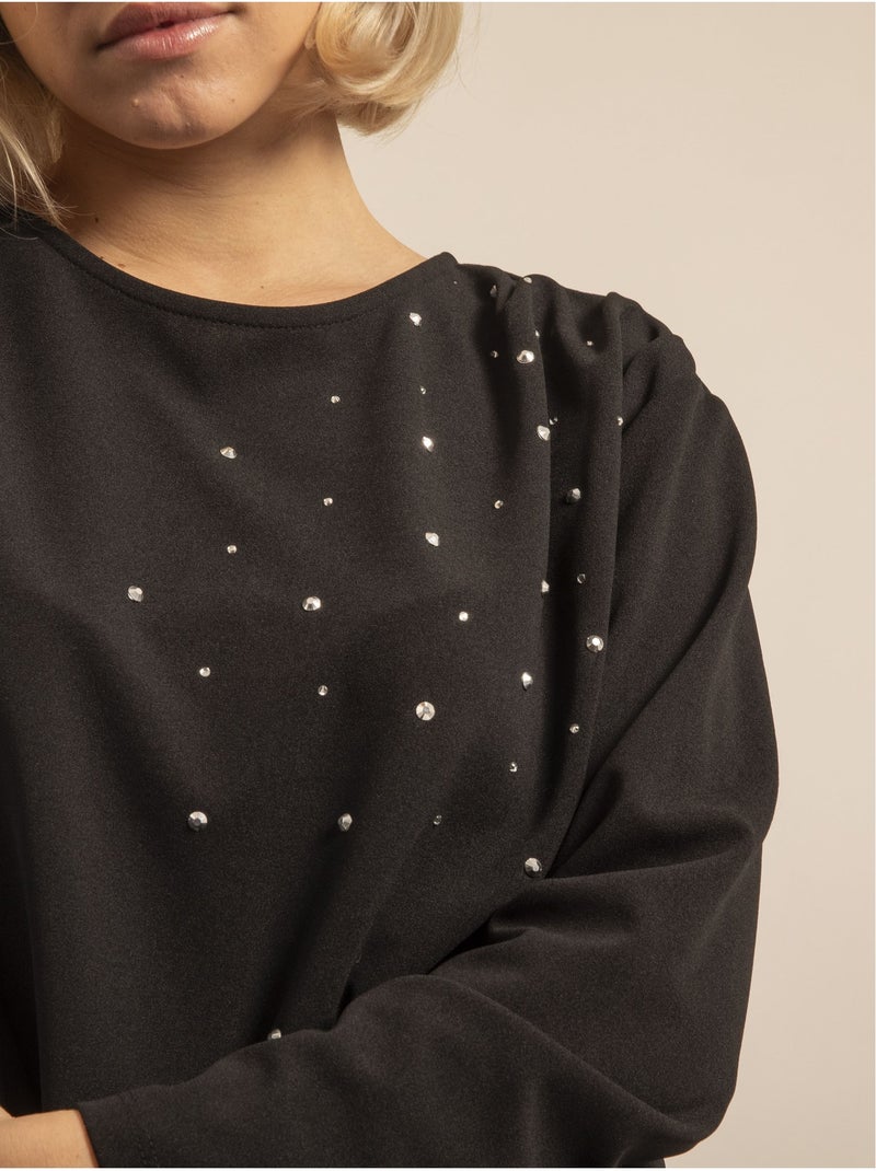 Top con strass FABULIA Nero - Kiabi