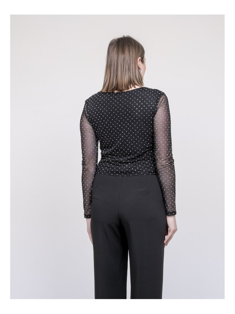 Top con strass FAVERELLE Nero - Kiabi
