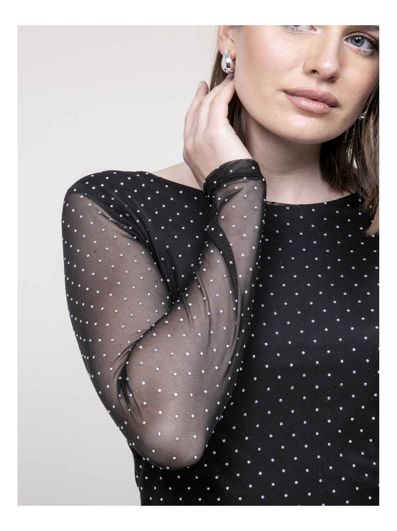 Top con strass FAVERELLE Nero - Kiabi