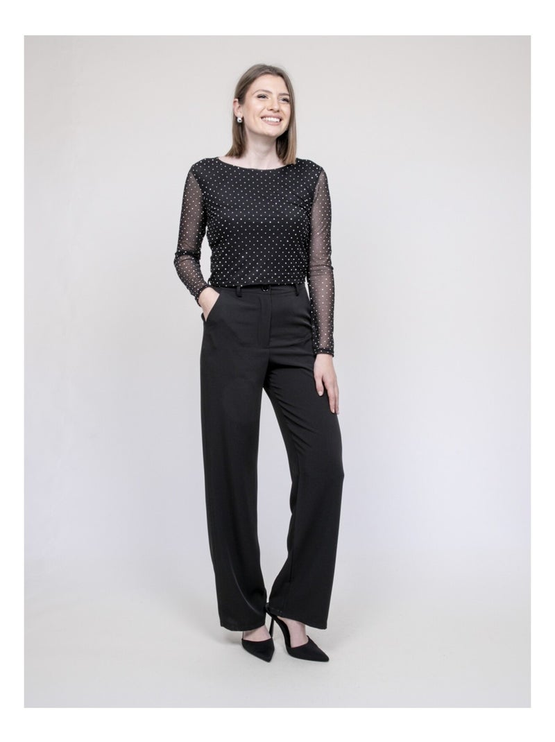 Top con strass FAVERELLE Nero - Kiabi