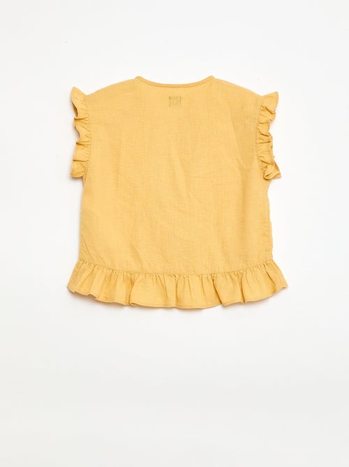Top con volant in misto lino - Kiabi Top con volant in misto lino - Kiabi