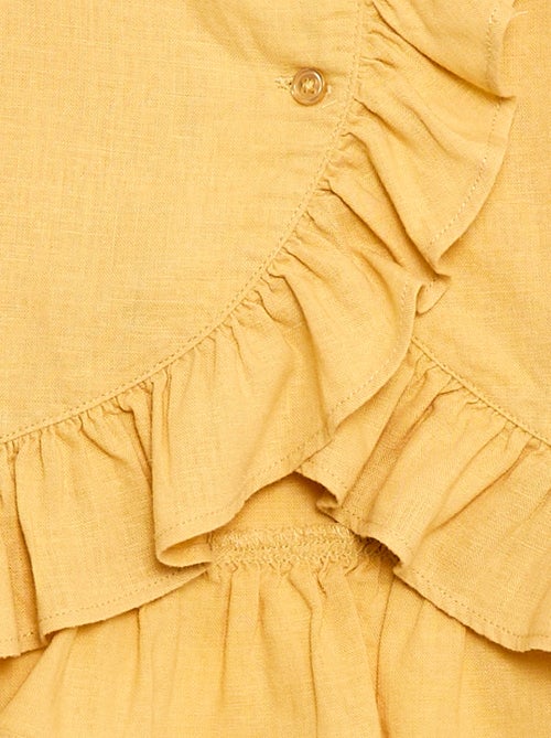 Top con volant in misto lino - Kiabi Top con volant in misto lino - Kiabi