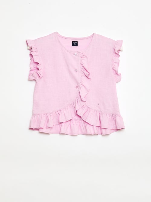Top con volant in misto lino - Kiabi Top con volant in misto lino - Kiabi