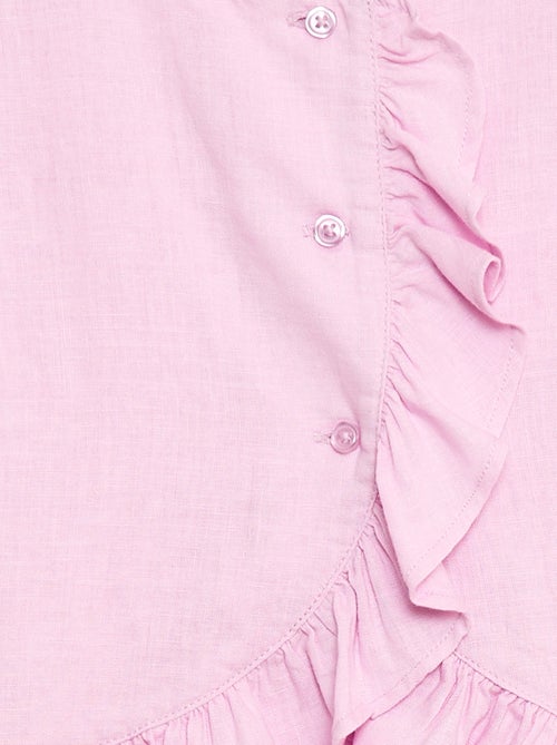 Top con volant in misto lino - Kiabi Top con volant in misto lino - Kiabi