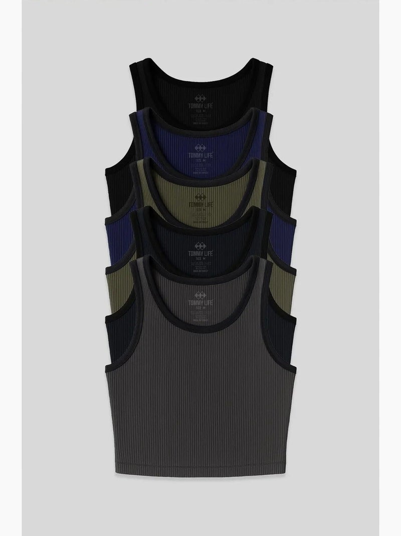 Top corto a coste in misto cotone tommy Blu marino - Kiabi