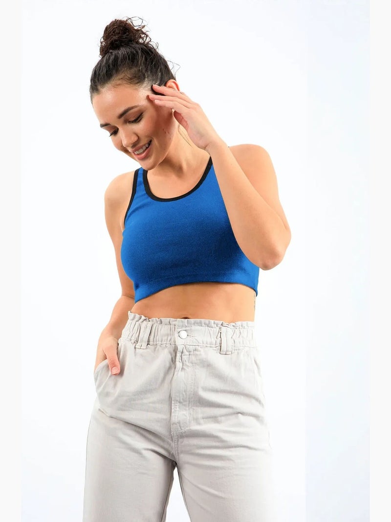Top corto a coste senza maniche tommy Blu cobalto - Kiabi