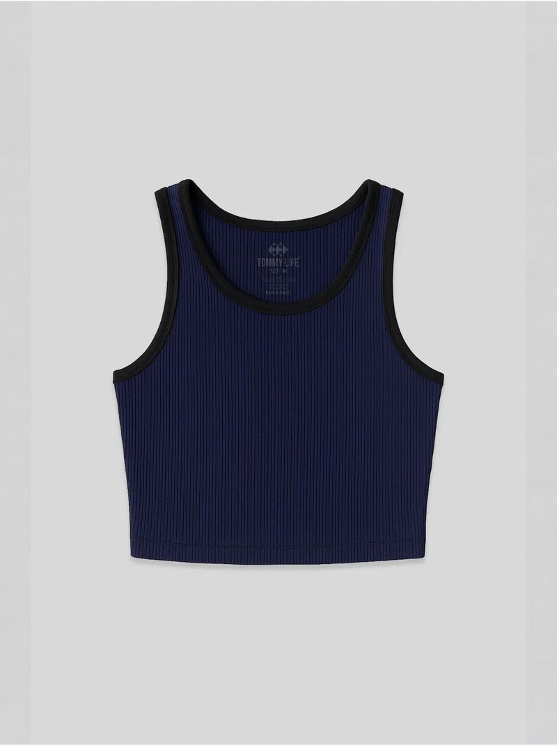 Top corto a coste senza maniche tommy Blu marino - Kiabi