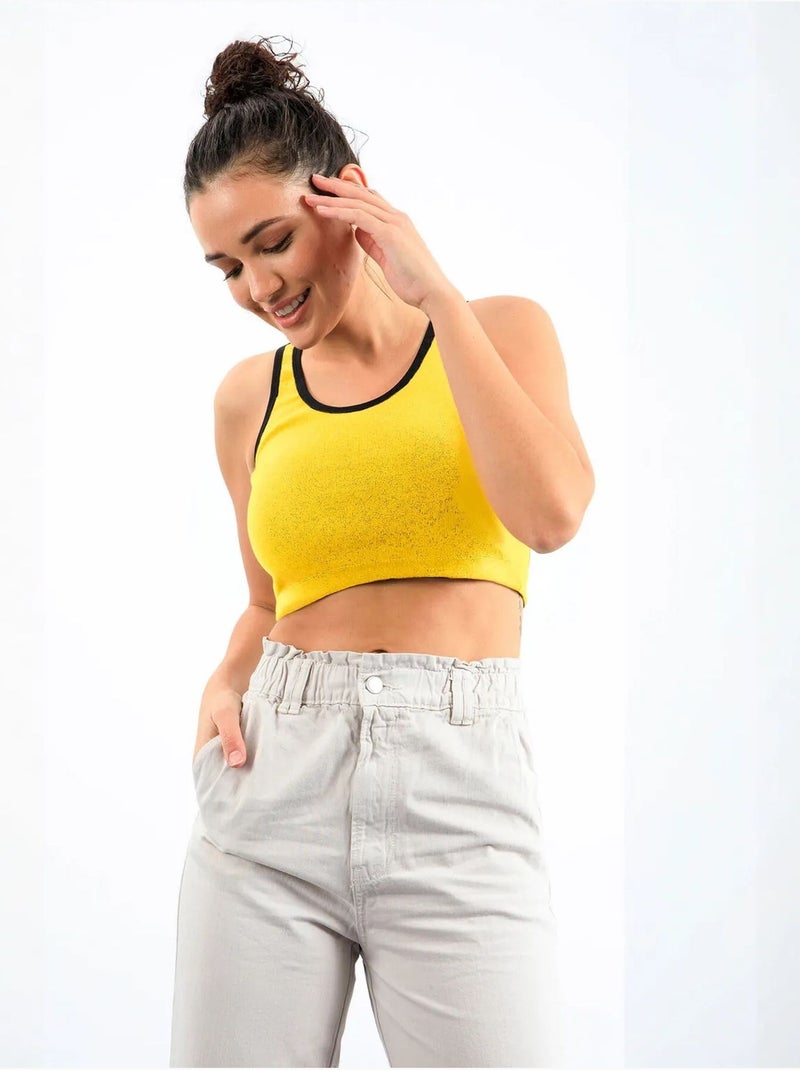 Top corto a coste senza maniche tommy Giallo limone - Kiabi