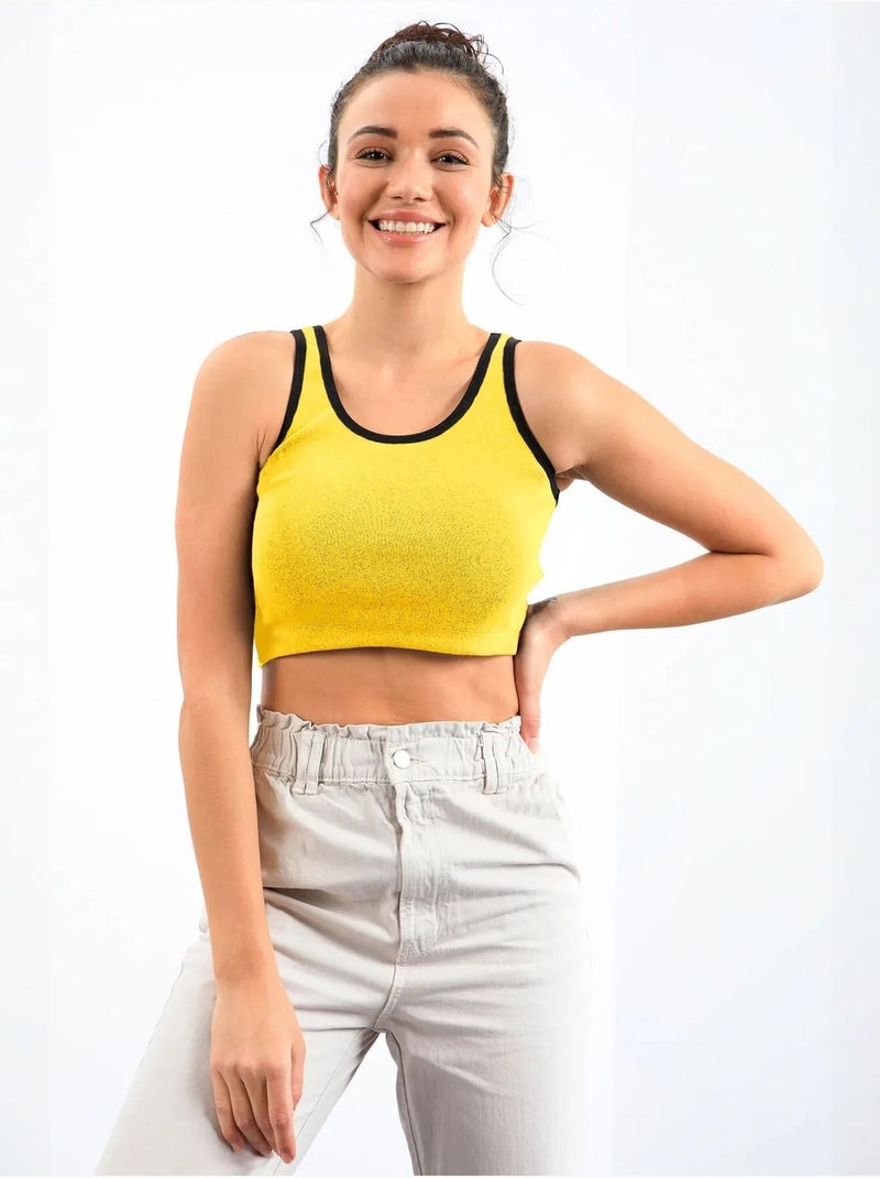 Top corto a coste senza maniche tommy Giallo limone - Kiabi