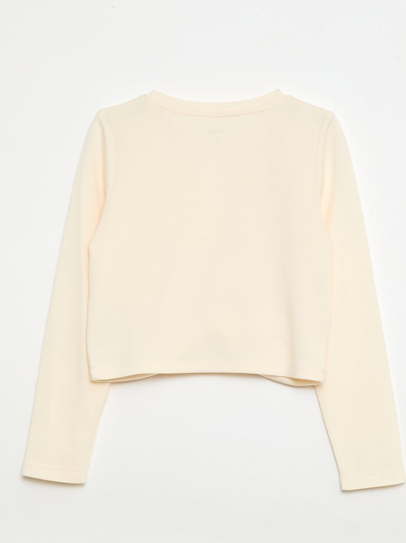 Top corto a maniche lunghe Bianco - Kiabi