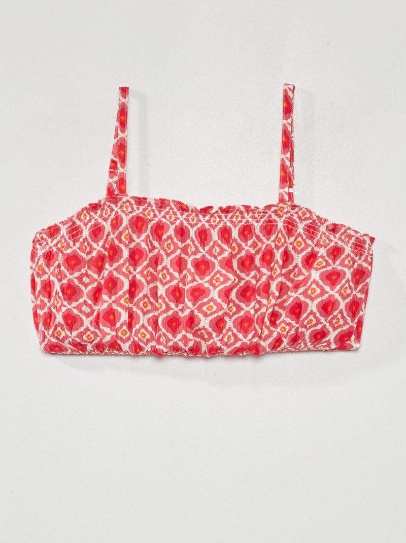 Top corto con spalline sottili ROSA - Kiabi