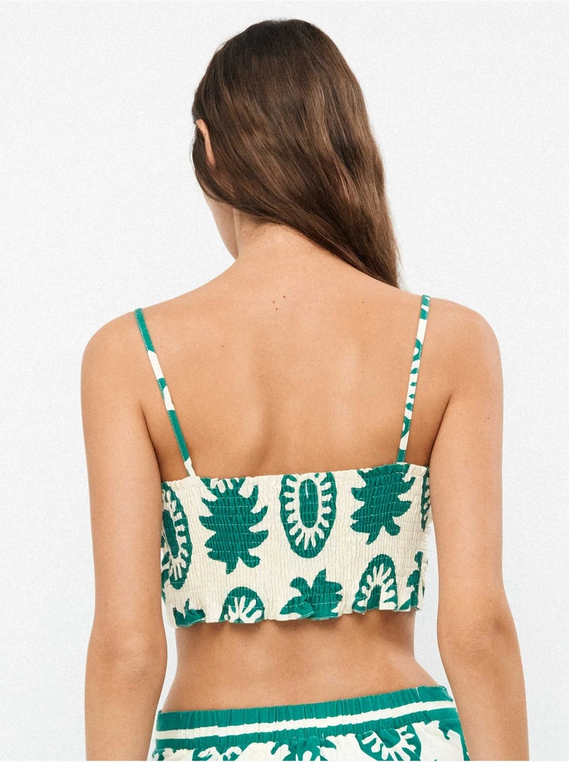Top corto con stampa di ananas Multicolore - Kiabi