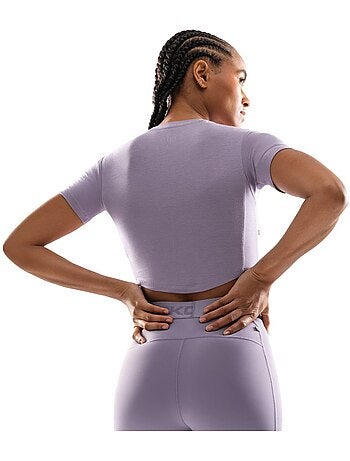 Top corto da allenamento a maniche corte da donna fitness donna harmony