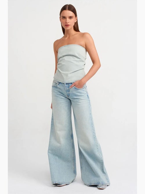 Top corto in denim senza spalline da donna dilvin - Kiabi Top corto in denim senza spalline da donna dilvin - Kiabi