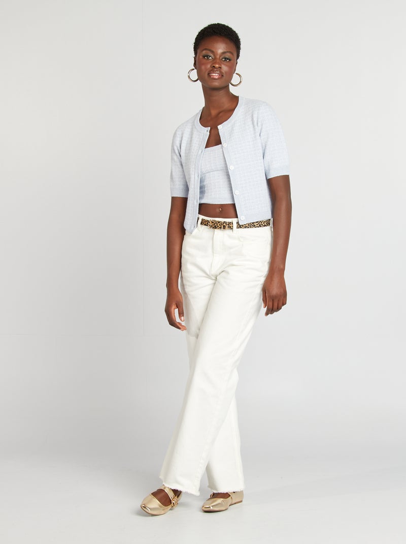 Top corto in maglia a quadri BLU - Kiabi