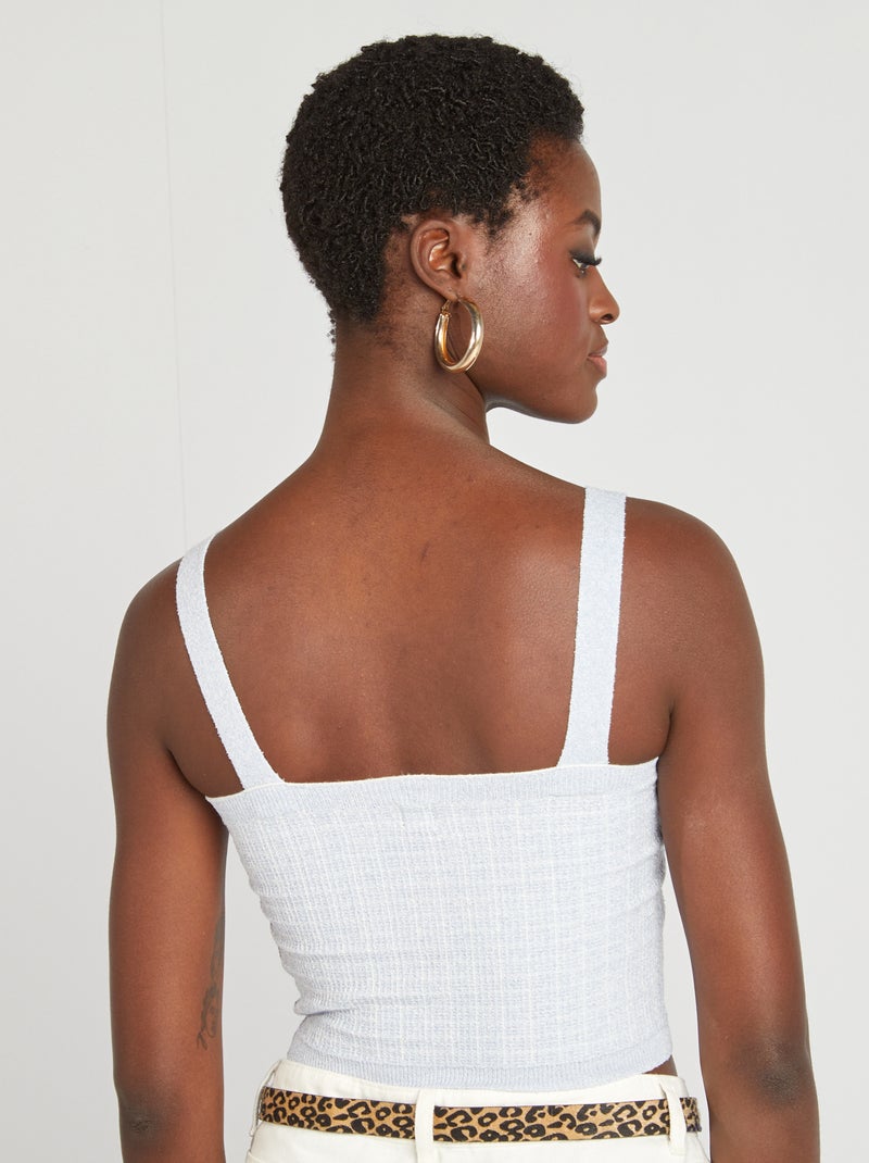 Top corto in maglia a quadri BLU - Kiabi