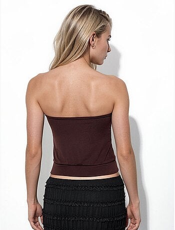 Top corto in maglia senza spalline busem