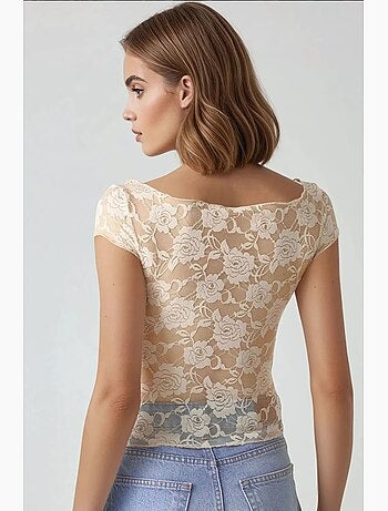 Top corto in pizzo floreale pika collection hiccup