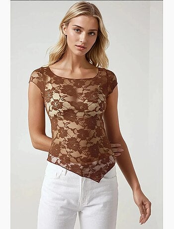 Top corto in pizzo floreale pika collection hiccup