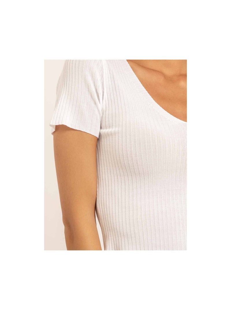 Top corto maille FALINI Bianco - Kiabi