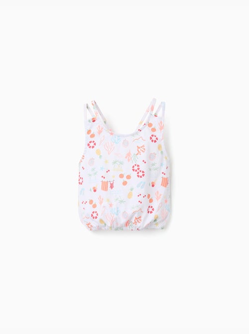 Top corto senza maniche in cotone con motivo da spiaggia - Kiabi