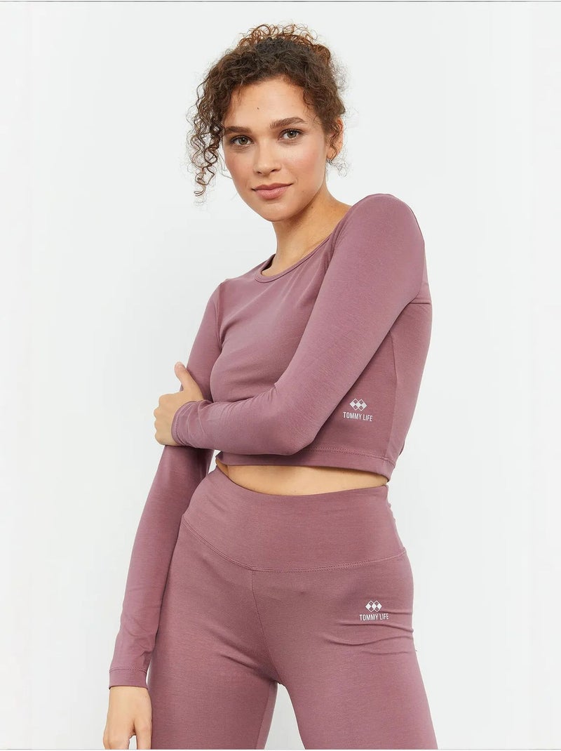 Top corto slim fit a maniche lunghe tommy Malva - Kiabi