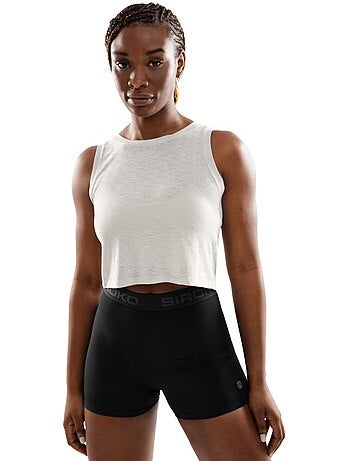 Top corto smanicato da allenamento da donna fitness donna avast