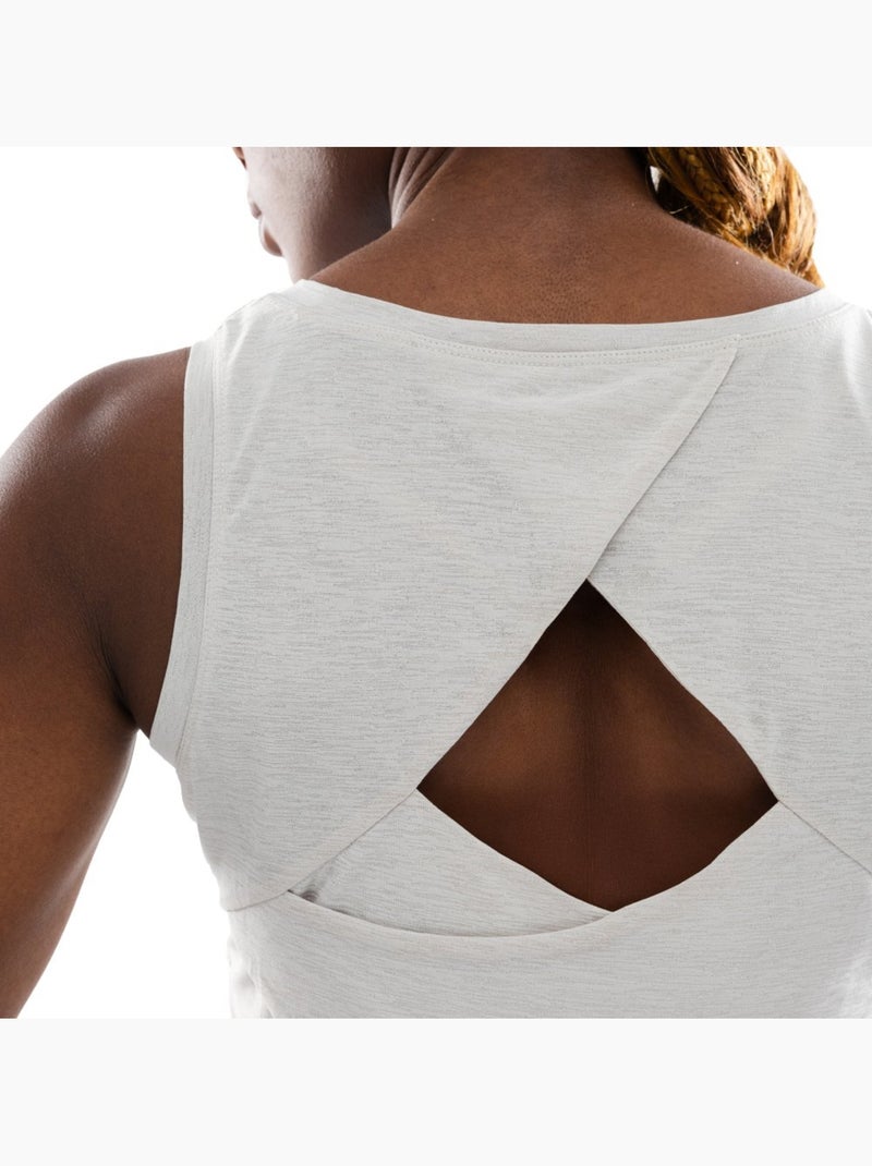 Top corto smanicato da allenamento da donna fitness donna avast Bianco - Kiabi